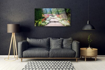 Plexiglas schilderij Bloemen garden park trappen