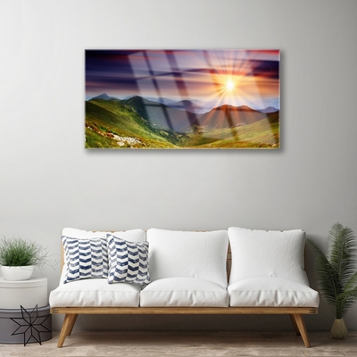 Print op plexiglas Sunset mountain landscape