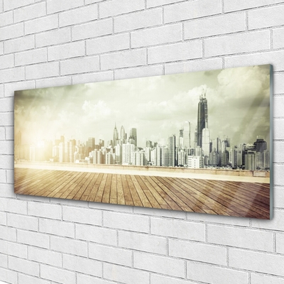 Print op plexiglas New york city wolkenkrabbers