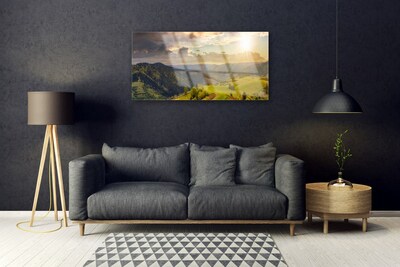 Print op plexiglas Mountain meadow sunset