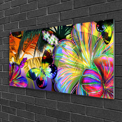 Print op plexiglas Butterflies abstractie veren