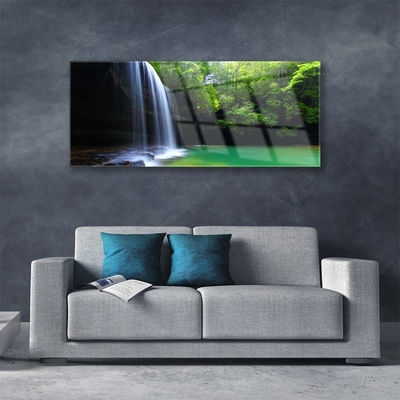 Print op plexiglas Natuur van de waterval forest lake