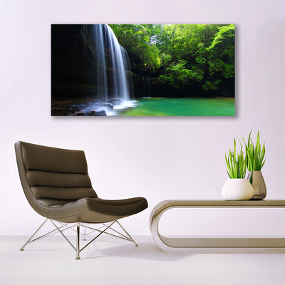 Print op plexiglas Natuur van de waterval forest lake