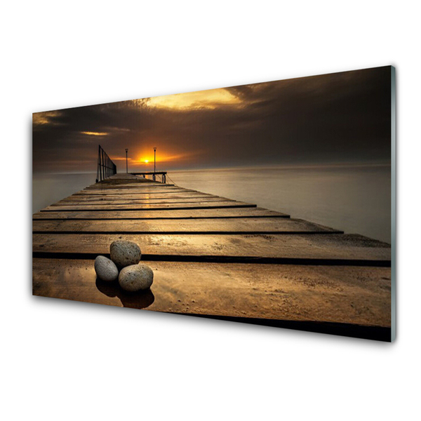 Print op plexiglas Sea pier sunset