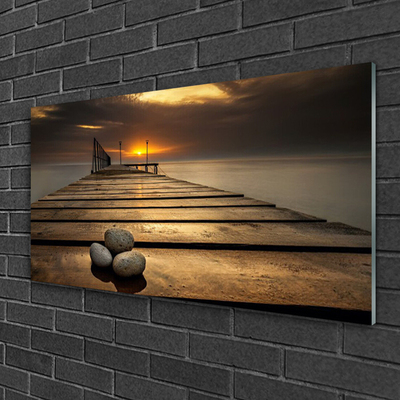 Print op plexiglas Sea pier sunset