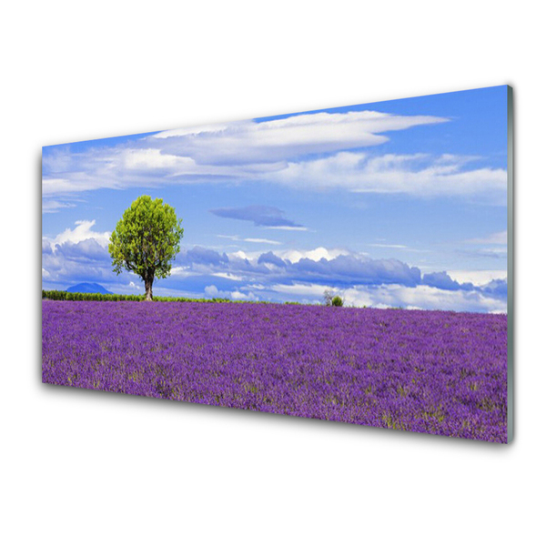 Print op plexiglas Gebied van de lavendel nature tree