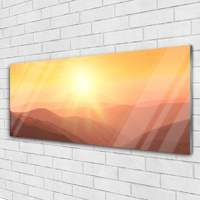 Print op plexiglas Sun mountain landscape