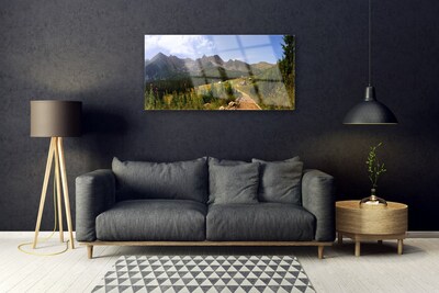 Print op plexiglas Hall meadow mountain road nature