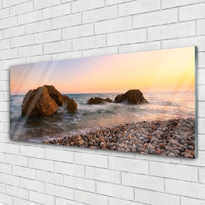 Print op plexiglas Rocks coast sea waves