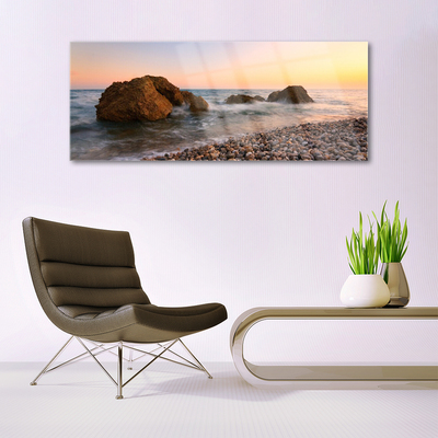 Print op plexiglas Rocks coast sea waves