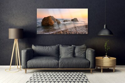 Print op plexiglas Rocks coast sea waves