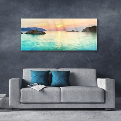 Print op plexiglas Rotsen sun sea landscape
