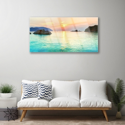 Print op plexiglas Rotsen sun sea landscape