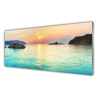 Print op plexiglas Rotsen sun sea landscape