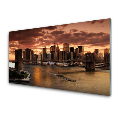 Print op plexiglas Stad van brooklyn bridge