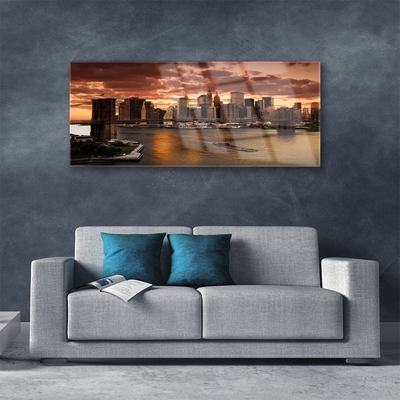 Print op plexiglas Stad van brooklyn bridge