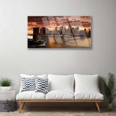 Print op plexiglas Stad van brooklyn bridge