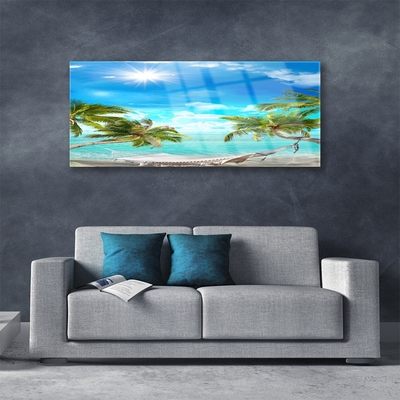 Print op plexiglas Tropische palmbomen hangmat beach