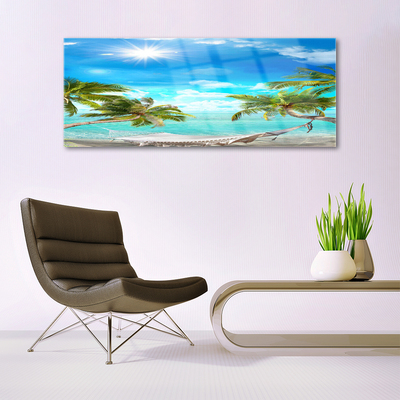 Print op plexiglas Tropische palmbomen hangmat beach