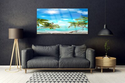 Print op plexiglas Tropische palmbomen hangmat beach