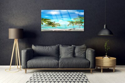 Print op plexiglas Tropische palmbomen hangmat beach