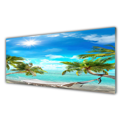 Print op plexiglas Tropische palmbomen hangmat beach