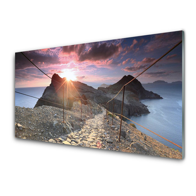 Print op plexiglas Mountain west cliff path