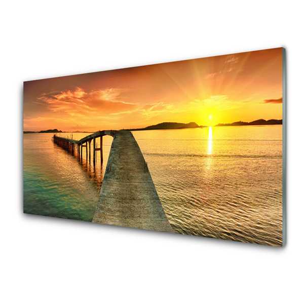 Print op plexiglas Zon landschap sea bridge