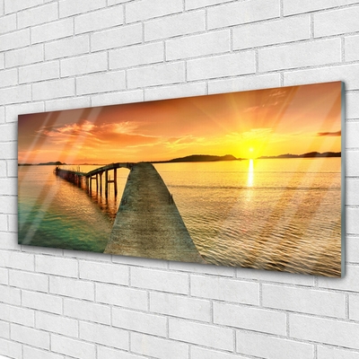 Print op plexiglas Zon landschap sea bridge