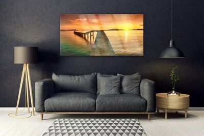 Print op plexiglas Zon landschap sea bridge