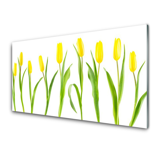 Print op plexiglas Tulpen gele bloemen