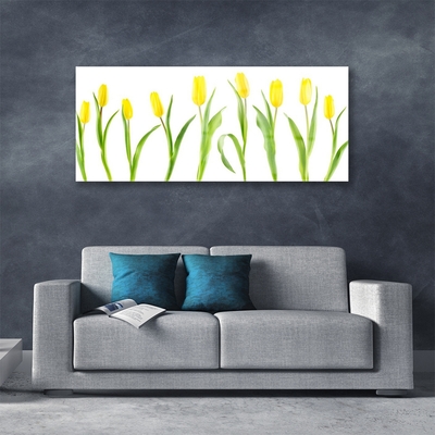 Print op plexiglas Tulpen gele bloemen