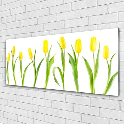 Print op plexiglas Tulpen gele bloemen