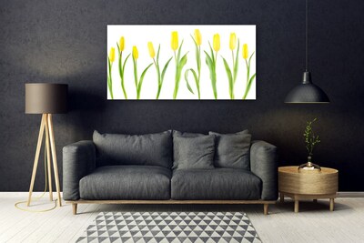 Print op plexiglas Tulpen gele bloemen