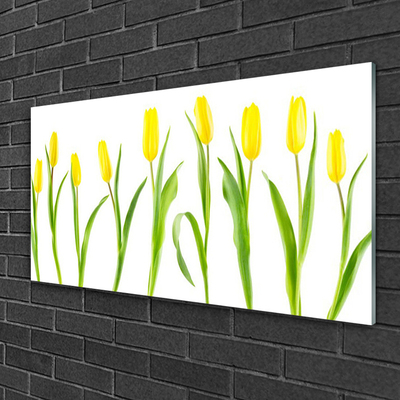 Print op plexiglas Tulpen gele bloemen