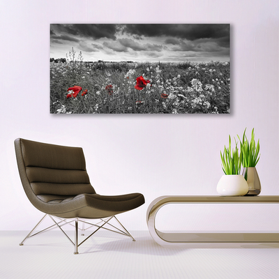 Print op plexiglas Bloemen weidelandschap