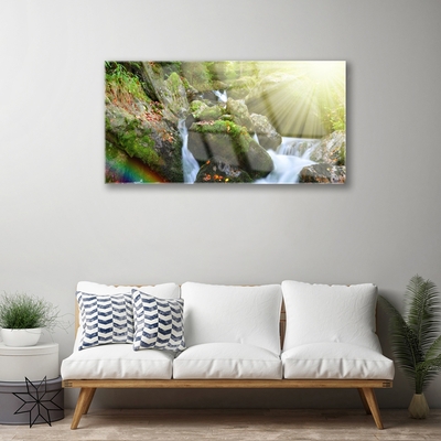 Print op plexiglas Rainbow waterfall nature streamen