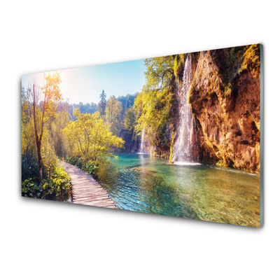 Print op plexiglas Lake landscape waterfall