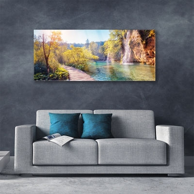 Print op plexiglas Lake landscape waterfall