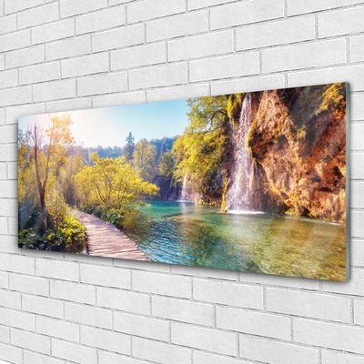 Print op plexiglas Lake landscape waterfall