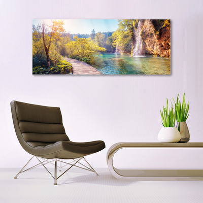 Print op plexiglas Lake landscape waterfall