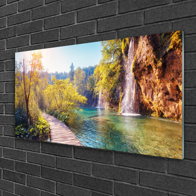 Print op plexiglas Lake landscape waterfall