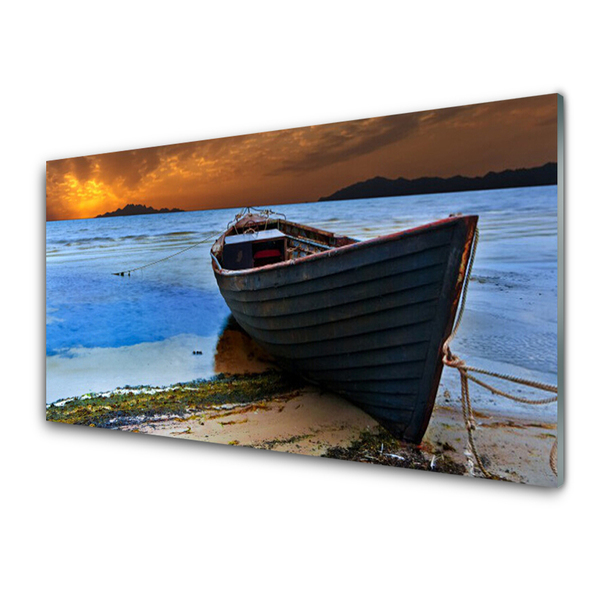 Print op plexiglas Sea coast beach boat