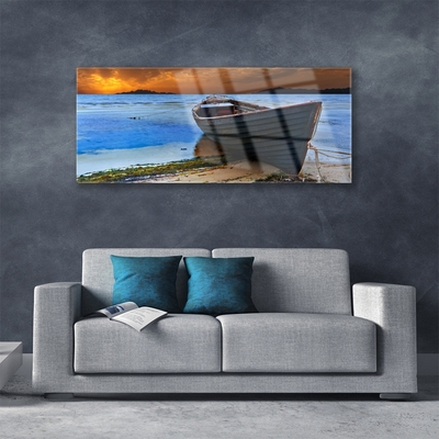 Print op plexiglas Sea coast beach boat