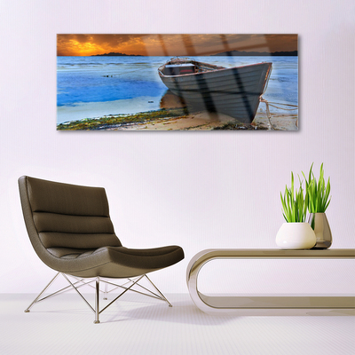 Print op plexiglas Sea coast beach boat