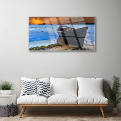 Print op plexiglas Sea coast beach boat