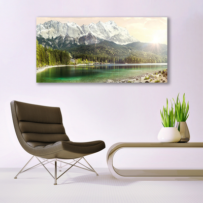 Print op plexiglas Mountains forest lake landscape