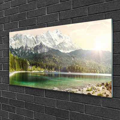 Print op plexiglas Mountains forest lake landscape