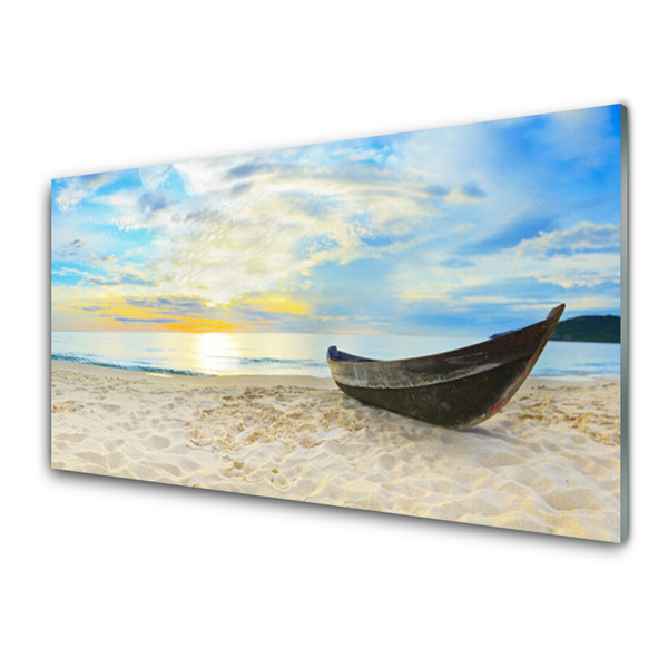 Print op plexiglas Boot beach sea