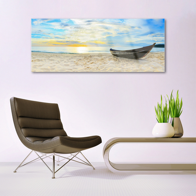 Print op plexiglas Boot beach sea